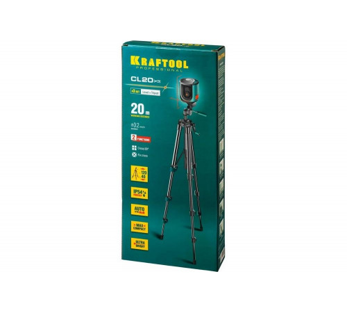 KRAFTOOL линейный лазерный нивелир со штативом CL-20 3 34700-3 Professional KRAFTOOL линейный лазерный нивелир со штативом CL-20 3 34700-3 Professional