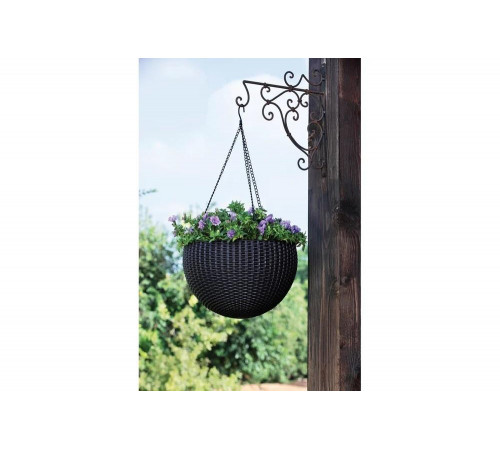 Подвесное кашпо Keter Rattan Style Hanging коричневый 229544 Подвесное кашпо Keter Rattan Style Hanging коричневый 229544