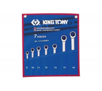 Набор комбинированных трещоточных ключей 8-19мм 7шт KING TONY 12107MRN01