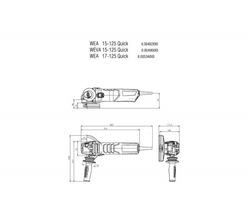 Угловая шлифмашина Metabo WEA 17-125 Quick 600534000 Угловая шлифмашина Metabo WEA 17-125 Quick 600534000