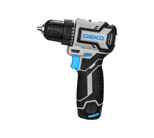 Аккумуляторная бесщеточная компактная дрель-шуруповерт DEKO Loner 12V PRO в кейсе, 12В, 2x3.0Ач 085-1011 Аккумуляторная бесщеточная компактная дрель-шуруповерт DEKO Loner 12V PRO в кейсе, 12В, 2x3.0Ач 085-1011