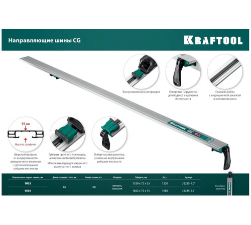 Направляющая шина KRAFTOOL CG-150 - надежный помощник для точной работы Направляющая шина KRAFTOOL CG-150 - надежный помощник для точной работы