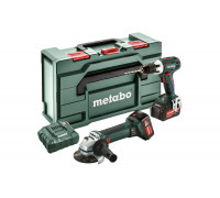 Набор аккумуляторного инструмента Metabo Combo Set 2.4.1 18В: дрель-шуруповерт BS 18 LT + угловая шлифмашина W 18 LTX 125 Quick 685038000