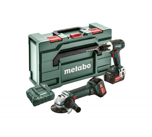 Набор аккумуляторного инструмента Metabo Combo Set 2.4.1 18В: дрель-шуруповерт BS 18 LT + угловая шлифмашина W 18 LTX 125 Quick 685038000 Набор аккумуляторного инструмента Metabo Combo Set 2.4.1 18В: дрель-шуруповерт BS 18 LT + угловая шлифмашина W 18 LTX 125 Quick 685038000