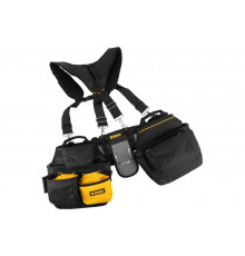 Усиленный пояс монтажника с лямками Denzel сумки поясные, держатель для молотка 90290