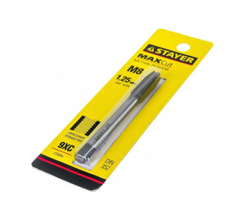 STAYER М8х1.25 мм, метчик для сквозных отверстий MaxCut 28020-08-1.25