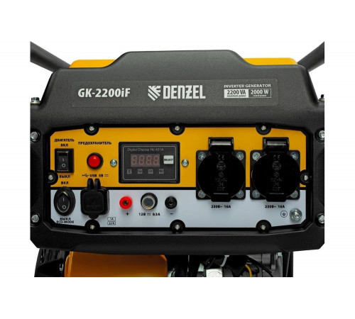 Генератор инверторный Denzel GK-2200iF, 2,2 кВт, 230 В, ручной старт 94707 Генератор инверторный Denzel GK-2200iF, 2,2 кВт, 230 В, ручной старт 94707