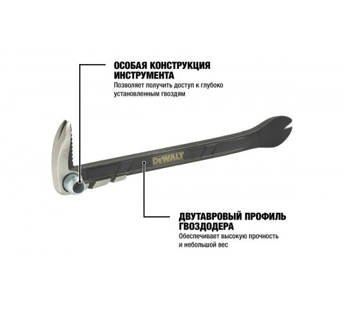 Монтировка-гвоздодер Dewalt 10", 250 мм DWHT55524
