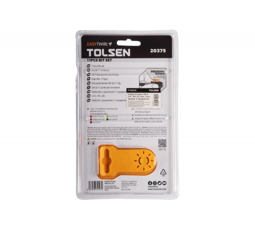 Набор вставок (бит) 1/4", PH, PZ, Hex, Torx, Slotted, 11 предметов TOLSEN TT20375 Набор вставок (бит) 1/4", PH, PZ, Hex, Torx, Slotted, 11 предметов TOLSEN TT20375