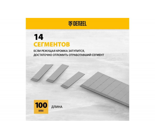 Лезвия 18 мм, сталь SK5, 0.5 мм, многосегментные, 10 шт Denzel 79304 Лезвия 18 мм, сталь SK5, 0.5 мм, многосегментные, 10 шт Denzel 79304