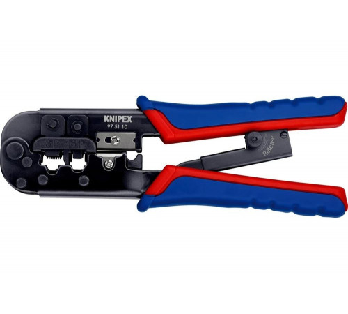 Пресс-клещи для штекеров KNIPEX RJ (Western), 2 гнезда, RJ 11/12, RJ 45, 190 мм, KN-975110SB Пресс-клещи для штекеров KNIPEX RJ (Western), 2 гнезда, RJ 11/12, RJ 45, 190 мм, KN-975110SB