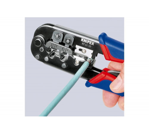 Пресс-клещи для штекеров KNIPEX RJ (Western), 2 гнезда, RJ 11/12, RJ 45, 190 мм, KN-975110SB Пресс-клещи для штекеров KNIPEX RJ (Western), 2 гнезда, RJ 11/12, RJ 45, 190 мм, KN-975110SB