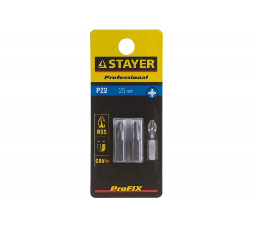 STAYER PZ2, 25 мм, 2 шт., биты PROFI 26221-2-25-02