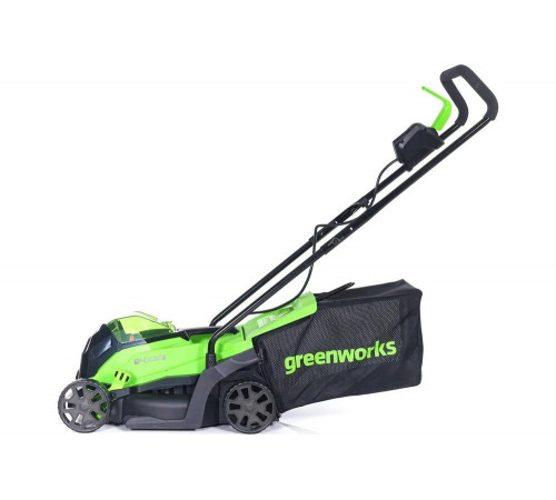Газонокосилка аккумуляторная GreenWorks 24V, 33 см, бесщеточная, с 1хАКБ 4Ач c USB и ЗУ 2516107USB4 Газонокосилка аккумуляторная GreenWorks 24V, 33 см, бесщеточная, с 1хАКБ 4Ач c USB и ЗУ 2516107USB4
