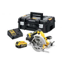 Аккумуляторная дисковая пила Dewalt DCS570P2, 18 В, 184 мм, 5500 об/мин, с 2 АКБ 5 Ач и ЗУ, в кейсе TSTAK DCS570P2-QW