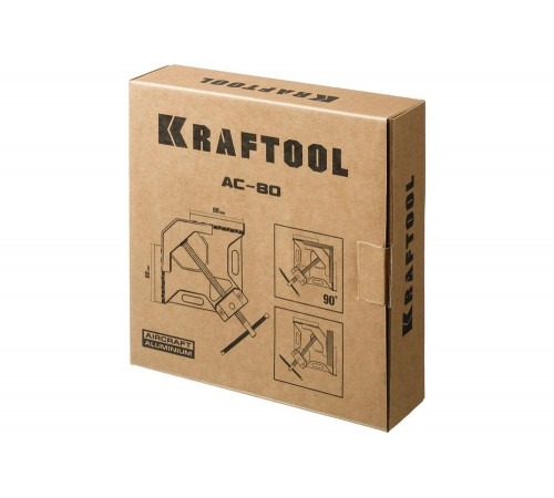 KRAFTOOL 2х80 мм, струбцина угловая AC-8 32202