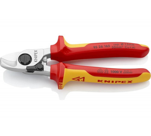 Кабелерез KNIPEX VDE, пружина, рез: кабель 15 мм, 50 мм, AWG 10, L-165 мм KN-9526165SB Кабелерез KNIPEX VDE, пружина, рез: кабель 15 мм, 50 мм, AWG 10, L-165 мм KN-9526165SB