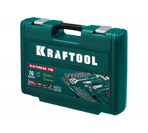 Универсальный набор инструмента KRAFTOOL Extrem-76 76 предм., (1/2"+3/8"+1/4") 27889-H76