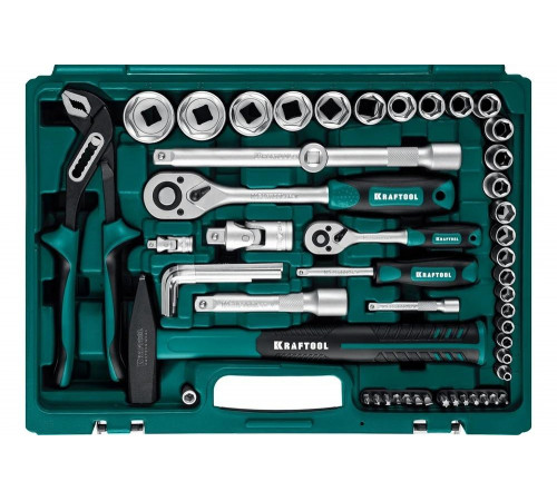 Универсальный набор инструмента KRAFTOOL Extrem-76 76 предм., (1/2"+3/8"+1/4") 27889-H76