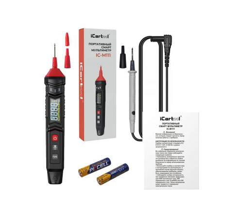Портативный цифровой смарт мультиметр-ручка iCarTool CATIII 600 V, TrueRMS IC-M111 Портативный цифровой смарт мультиметр-ручка iCarTool CATIII 600 V, TrueRMS IC-M111