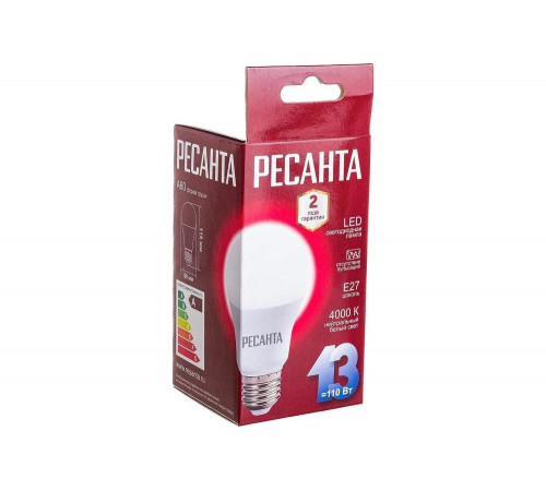 Светодиодная лампа Ресанта LL-R-A60-13W-230-4K-E27 Светодиодная лампа Ресанта LL-R-A60-13W-230-4K-E27