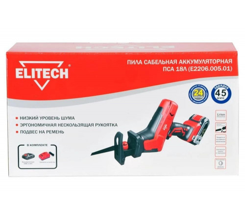 Сабельная пила ELITECH аккумуляторная ПСА 18Л (Е2206.005.01) Сабельная пила ELITECH аккумуляторная ПСА 18Л (Е2206.005.01)