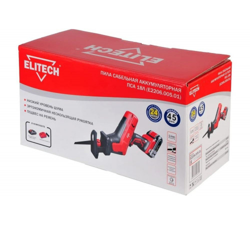 Сабельная пила ELITECH аккумуляторная ПСА 18Л (Е2206.005.01) Сабельная пила ELITECH аккумуляторная ПСА 18Л (Е2206.005.01)