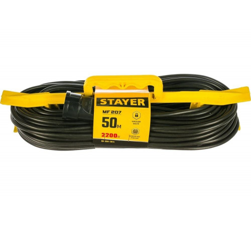Удлинитель на рамке Stayer MF 207, 50 м, 2200 Вт, 1 гнездо, ПВС 2х0,75 мм2, 55018-50_z01 Удлинитель на рамке Stayer MF 207, 50 м, 2200 Вт, 1 гнездо, ПВС 2х0,75 мм2, 55018-50_z01