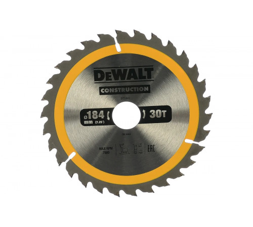 Пильный диск CONSTRUCT 184х30 мм, 30Т, ATB +10град DEWALT DT1942