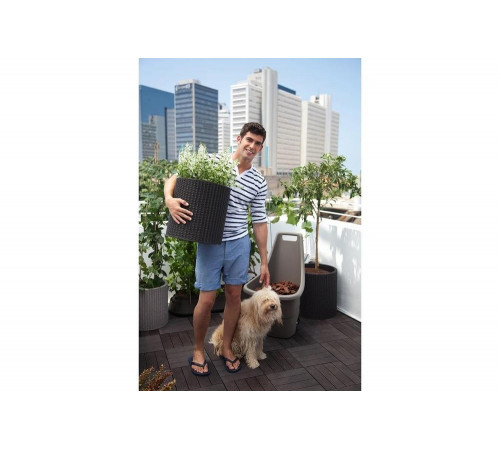 Комплект кашпо Keter CYLINDER PLANTERS S+M+L, графит 230217
