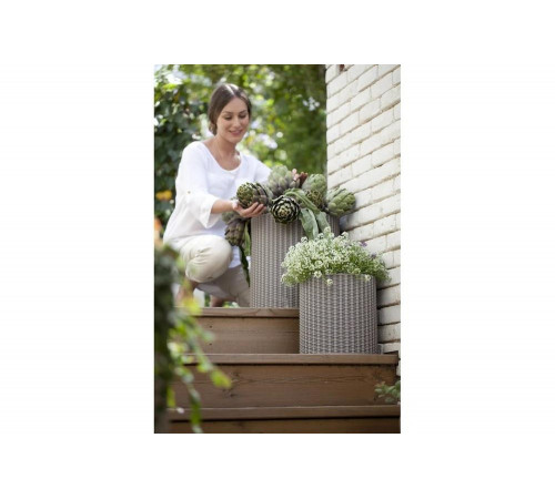 Комплект кашпо Keter CYLINDER PLANTERS S+M+L, графит 230217