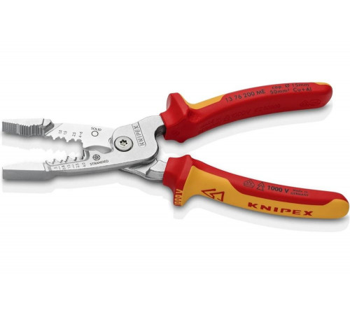 Инструмент для зачистки гармонизированных европейских кабелей KNIPEX из закаленной стали, хром, двухкомпонентные диэлектрические ручки KN-1376200ME Инструмент для зачистки гармонизированных европейских кабелей KNIPEX из закаленной стали, хром, двухкомпонентные диэлектрические ручки KN-1376200ME