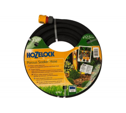 Пористый шланг для полива с коннекторами Hozelock 6762 1/2", 15 м 6762P3600