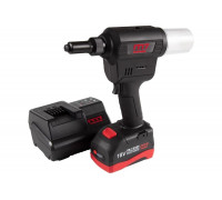 Заклепочник аккумуляторный MIGHTY SEVEN 2,4-6,4 мм, 18 В, 3 предмета, кейс DR-102A1