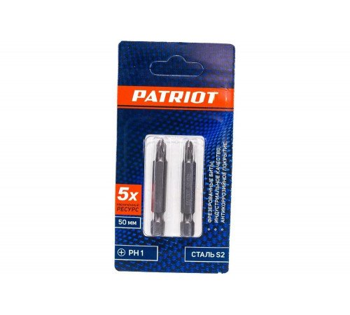 Бита (2 шт; PH1; 50 мм) PATRIOT 818010027 Бита (2 шт; PH1; 50 мм) PATRIOT 818010027