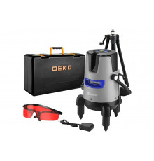 Лазерный самовыравнивающийся уровень DEKO в кейсе DKLL02RB PRO SET 2 PREMIUM со штативом 1 м (2 линии, красный луч) 065-0102-1