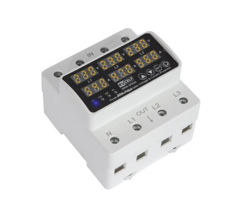 Реле напряжения трехфазное RUCELF SRW-3F63A 14,5/25,2 кВт КА-00009131 Реле напряжения трехфазное RUCELF SRW-3F63A 14,5/25,2 кВт КА-00009131