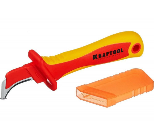 Диэлектрический нож электрика KRAFTOOL KN-7 с пяткой, изогнутый 45400