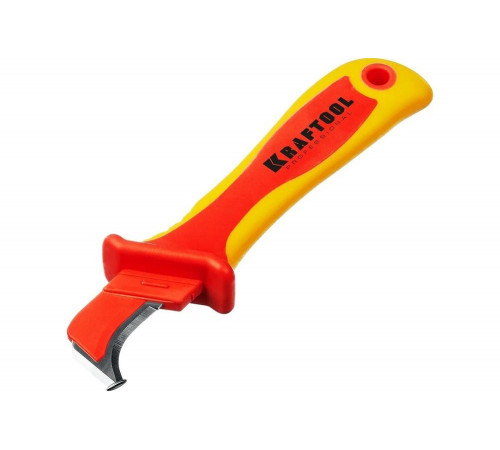 Диэлектрический нож электрика KRAFTOOL KN-7 с пяткой, изогнутый 45400