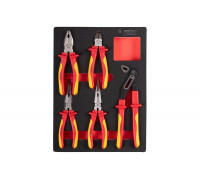 Набор диэлектрических пассатижей и бокорезов KING TONY ложемент, 5 предметов 9-40605GPV