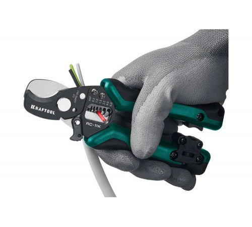 KRAFTOOL 168 мм, до 11 мм, кабелерез многофункциональный RC-11K 22696-3 KRAFTOOL 168 мм, до 11 мм, кабелерез многофункциональный RC-11K 22696-3