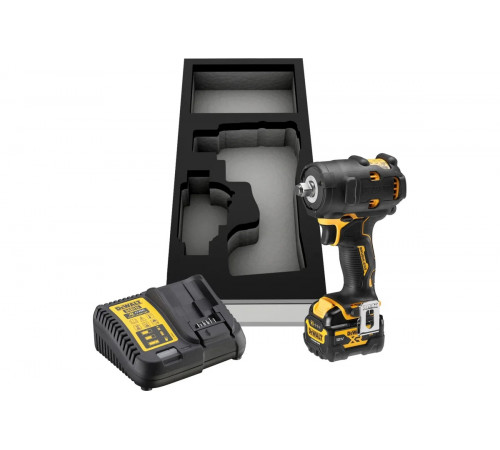 Аккумуляторный гайковерт DEWALT DCF901P1G, 12 В, 340 Нм, 3250 уд/мин, с АКБ 5 Ач и ЗУ, в чехле DCF901P1G-QW