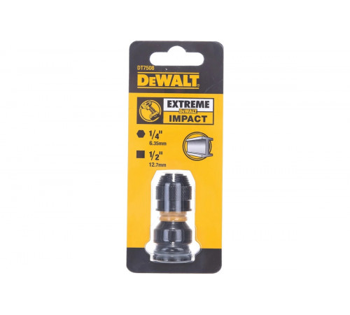 Адаптер для ударных гайковертов шестигранник 1/4”F - квадрат 1/2”F DEWALT DT7508