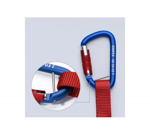 Страховочный строп Knipex 1 шт., карабин 1 шт., нагрузка 6 кг KN-005012TBK