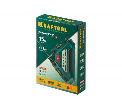 KRAFTOOL лазерный угольник для кафеля SQUARE-15 34705 KRAFTOOL лазерный угольник для кафеля SQUARE-15 34705
