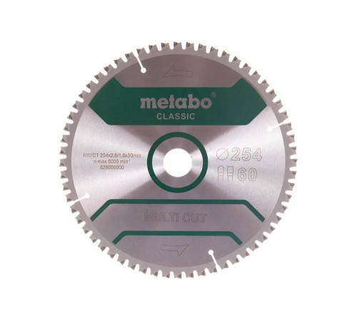 Диск пильный Multi Cut Classic (254x30 мм; 60Z; FZ/TZ 5neg; блистер) Metabo 628666000 Диск пильный Multi Cut Classic (254x30 мм; 60Z; FZ/TZ 5neg; блистер) Metabo 628666000
