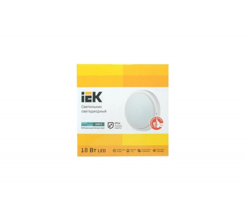 Светодиодный светильник IEK LED ДПО 4004, 18вт, 4000k, белый, круг