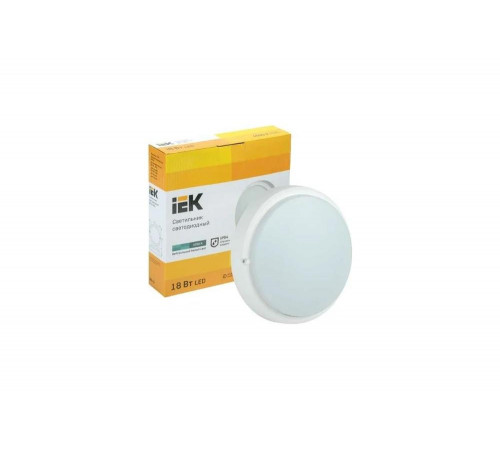 Светодиодный светильник IEK LED ДПО 4004, 18вт, 4000k, белый, круг