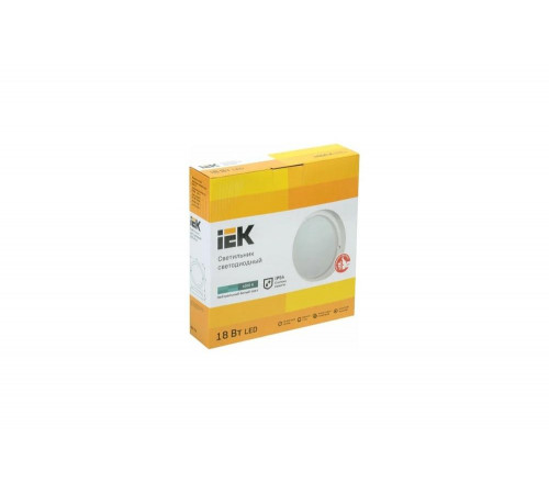Светодиодный светильник IEK LED ДПО 4004, 18вт, 4000k, белый, круг
