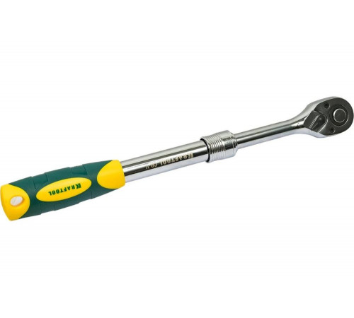 KRAFTOOL 1/2", 72 зубца, Cr-V сталь, трещотка для торцовых головок телескопическая 27798-1/2